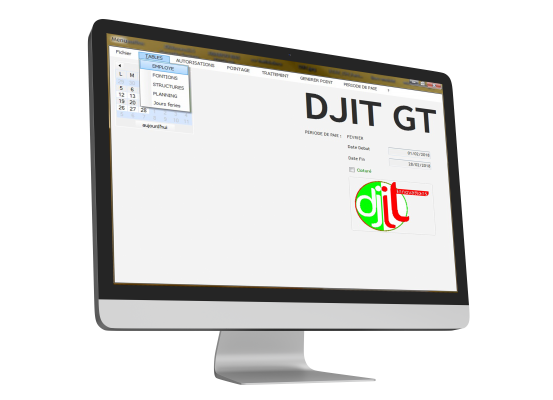 DJIT GT est un logiciel de gestions des temps de présence des salaries automatisé avec une pointeuse biométrique et Facial